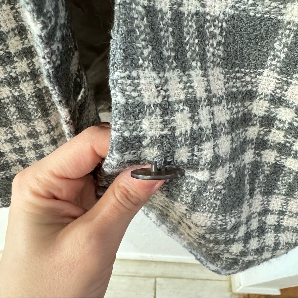 Vintage Koret Union Made USA Plaid Checkered Gray Pink Blazer Single Button 8 - Picture 2 of 9